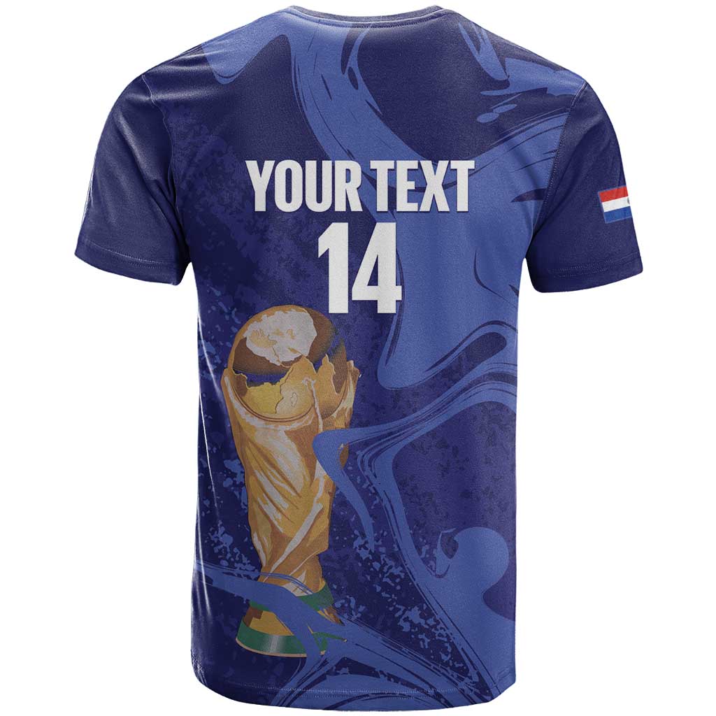 Paraguay Football Custom T Shirt 2026 La Albirroja Marble Pattern - Wonder Print Shop