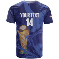 Paraguay Football Custom T Shirt 2026 La Albirroja Marble Pattern - Wonder Print Shop