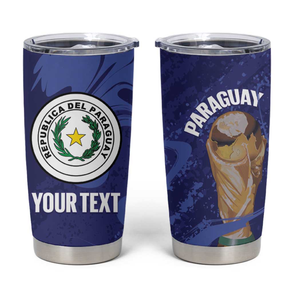 Paraguay Football Custom Tumbler Cup 2026 La Albirroja Marble Pattern - Wonder Print Shop