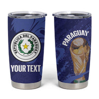 Paraguay Football Custom Tumbler Cup 2026 La Albirroja Marble Pattern - Wonder Print Shop