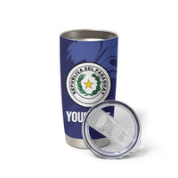 Paraguay Football Custom Tumbler Cup 2026 La Albirroja Marble Pattern - Wonder Print Shop