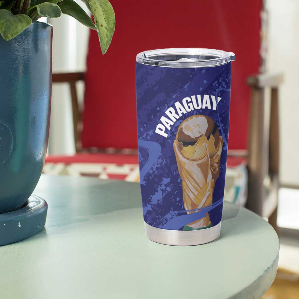 Paraguay Football Custom Tumbler Cup 2026 La Albirroja Marble Pattern - Wonder Print Shop
