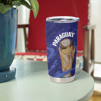 Paraguay Football Custom Tumbler Cup 2026 La Albirroja Marble Pattern - Wonder Print Shop