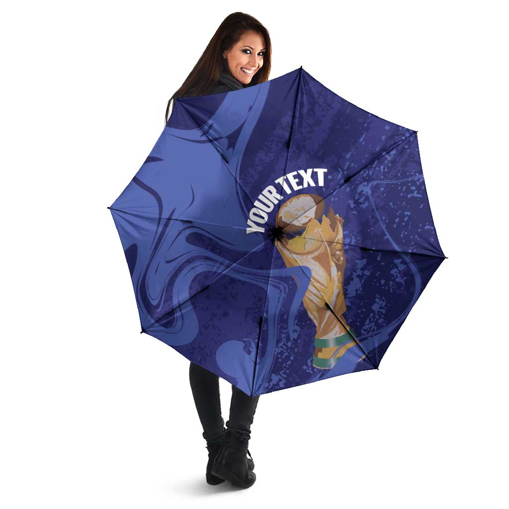 Paraguay Football Custom Umbrella 2026 La Albirroja Marble Pattern - Wonder Print Shop