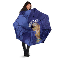 Paraguay Football Custom Umbrella 2026 La Albirroja Marble Pattern - Wonder Print Shop