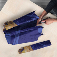 Paraguay Football Custom Umbrella 2026 La Albirroja Marble Pattern - Wonder Print Shop