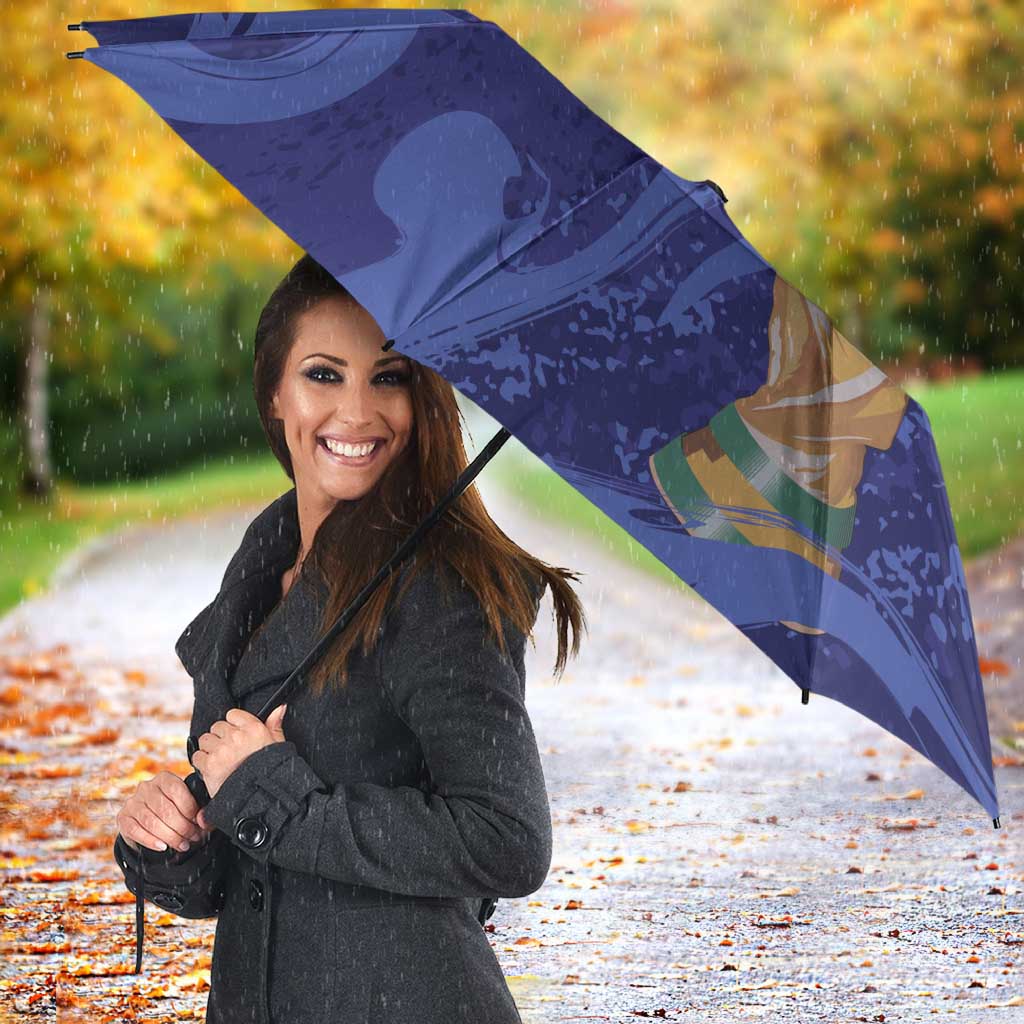 Paraguay Football Custom Umbrella 2026 La Albirroja Marble Pattern - Wonder Print Shop
