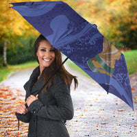 Paraguay Football Custom Umbrella 2026 La Albirroja Marble Pattern - Wonder Print Shop