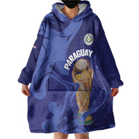 Paraguay Football Custom Wearable Blanket Hoodie 2026 La Albirroja Marble Pattern - Wonder Print Shop