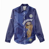 Paraguay Football Custom Women Casual Shirt 2026 La Albirroja Marble Pattern - Wonder Print Shop