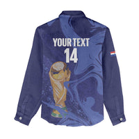 Paraguay Football Custom Women Casual Shirt 2026 La Albirroja Marble Pattern - Wonder Print Shop