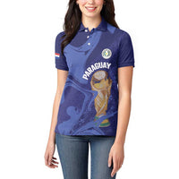 Paraguay Football Custom Women Polo Shirt 2026 La Albirroja Marble Pattern - Wonder Print Shop