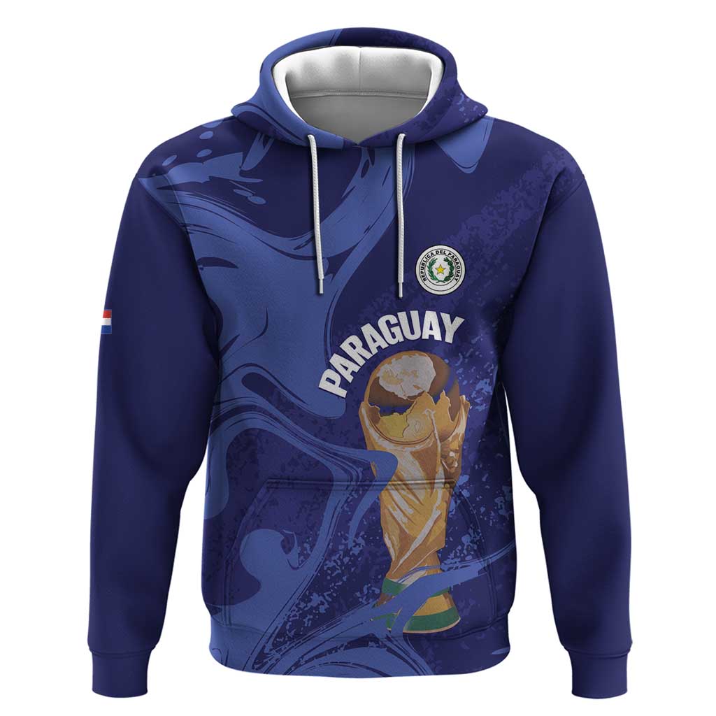 Paraguay Football Custom Zip Hoodie 2026 La Albirroja Marble Pattern - Wonder Print Shop