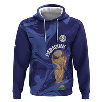 Paraguay Football Custom Zip Hoodie 2026 La Albirroja Marble Pattern - Wonder Print Shop