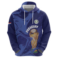 Paraguay Football Custom Zip Hoodie 2026 La Albirroja Marble Pattern - Wonder Print Shop