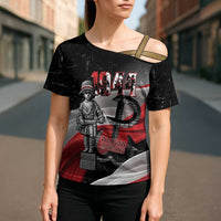 Little Insurrectionist Warsaw Uprising Poland Cross Shoulder Shirt Honoring 1944 Child Soldiers