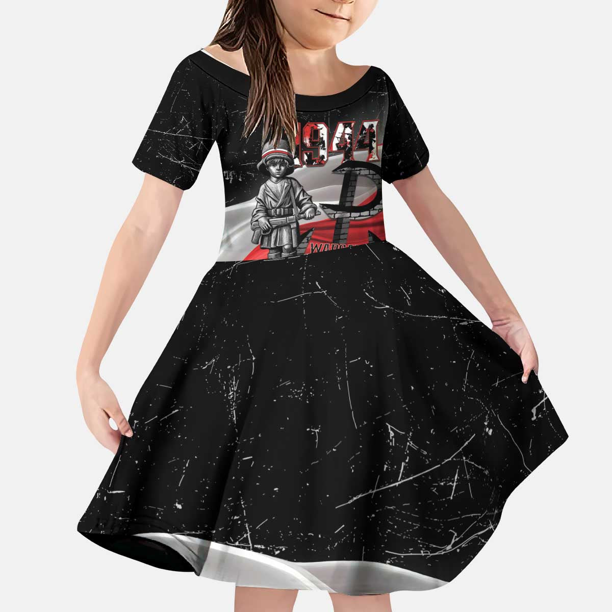 Little Insurrectionist Warsaw Uprising Poland Kid Short Sleeve Dress Honoring 1944 Child Soldiers