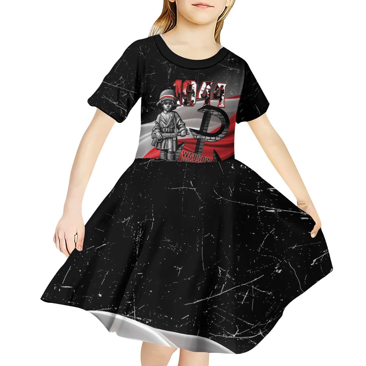 Little Insurrectionist Warsaw Uprising Poland Kid Short Sleeve Dress Honoring 1944 Child Soldiers