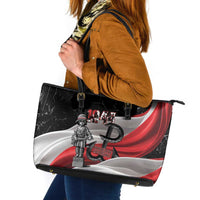 Little Insurrectionist Warsaw Uprising Poland Leather Tote Bag Honoring 1944 Child Soldiers