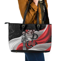 Little Insurrectionist Warsaw Uprising Poland Leather Tote Bag Honoring 1944 Child Soldiers