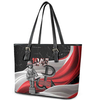 Little Insurrectionist Warsaw Uprising Poland Leather Tote Bag Honoring 1944 Child Soldiers