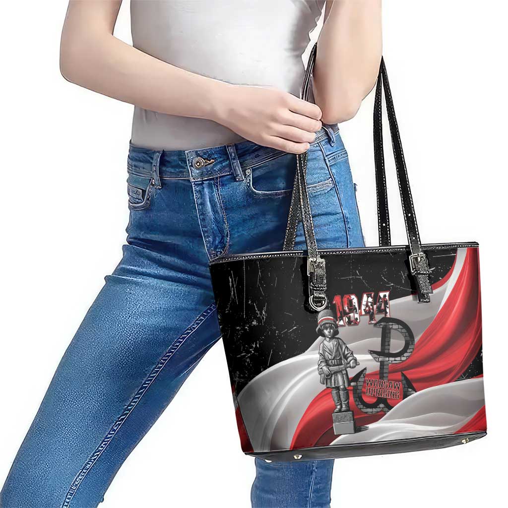 Little Insurrectionist Warsaw Uprising Poland Leather Tote Bag Honoring 1944 Child Soldiers