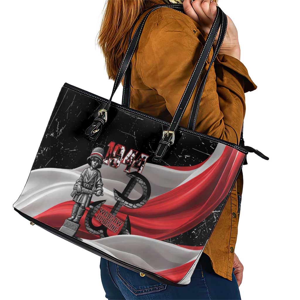 Little Insurrectionist Warsaw Uprising Poland Leather Tote Bag Honoring 1944 Child Soldiers