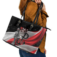 Little Insurrectionist Warsaw Uprising Poland Leather Tote Bag Honoring 1944 Child Soldiers