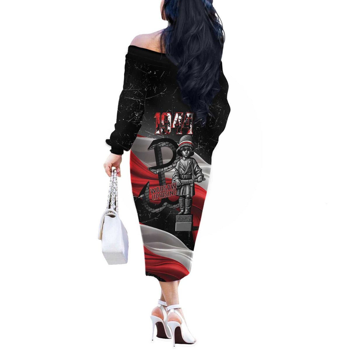 Little Insurrectionist Warsaw Uprising Poland Off The Shoulder Long Sleeve Dress Honoring 1944 Child Soldiers