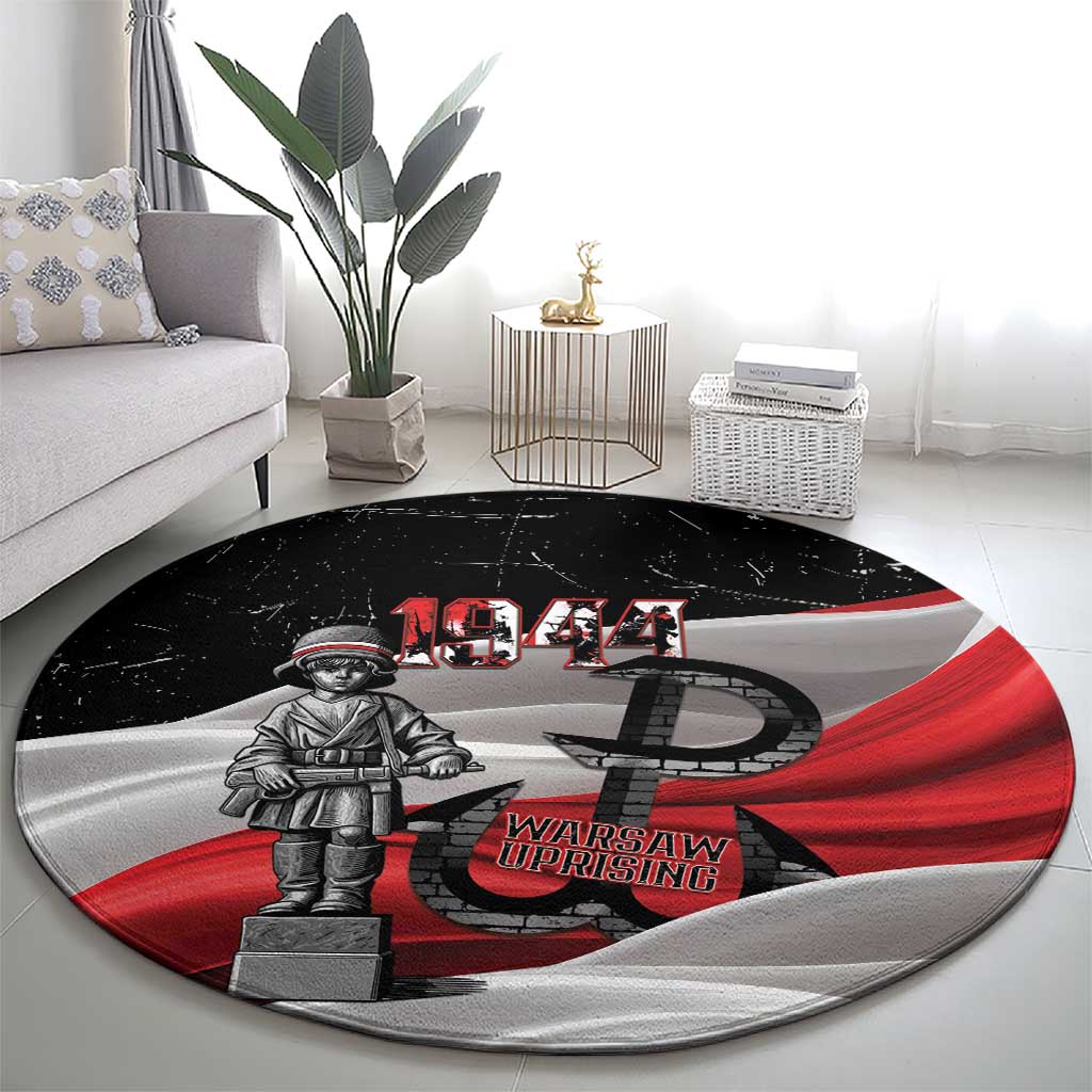 Little Insurrectionist Warsaw Uprising Poland Round Carpet Honoring 1944 Child Soldiers