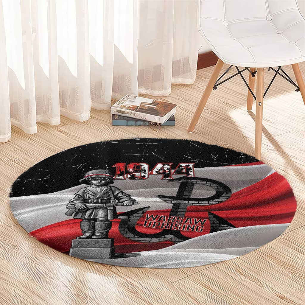 Little Insurrectionist Warsaw Uprising Poland Round Carpet Honoring 1944 Child Soldiers