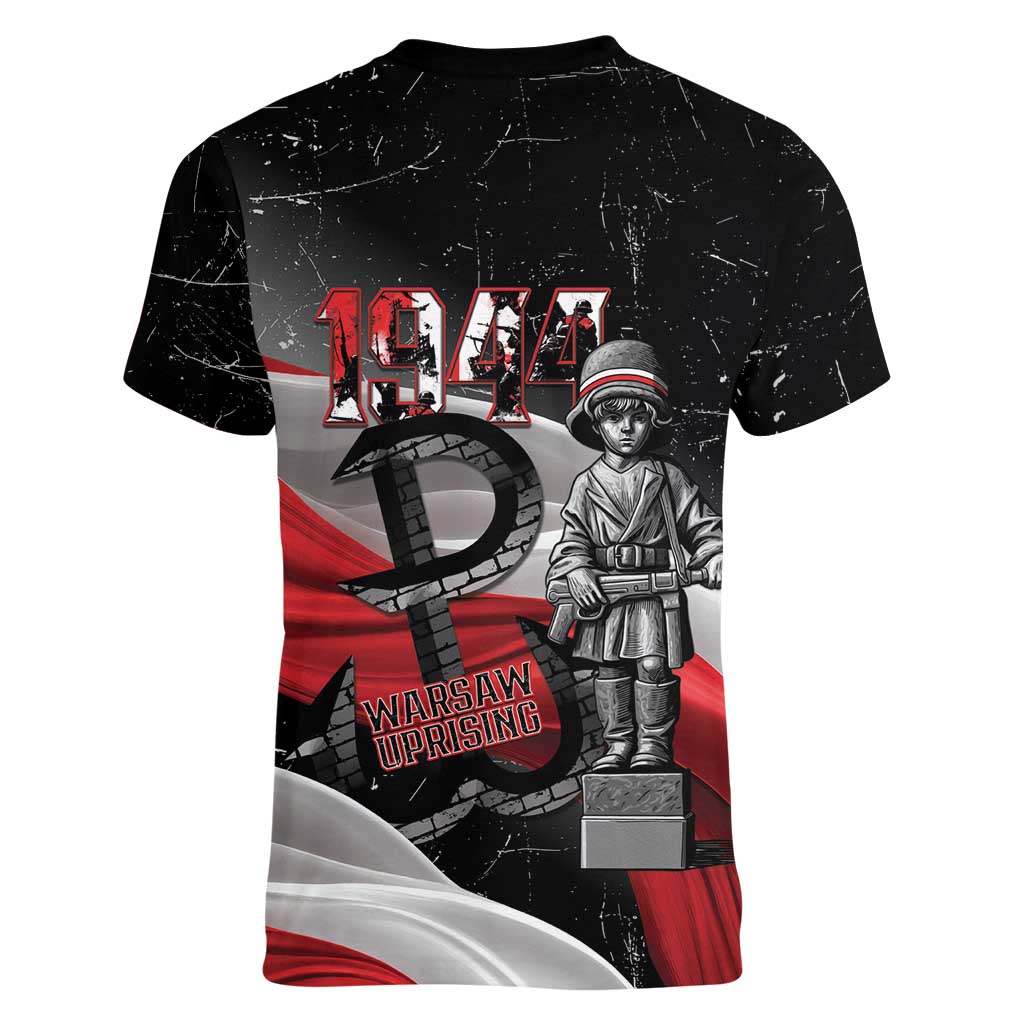 Little Insurrectionist Warsaw Uprising Poland Women V-Neck T-Shirt Honoring 1944 Child Soldiers