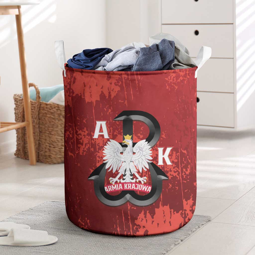 Home Army Poland Laundry Basket Armia Krajowa Kotwica Grunge Style