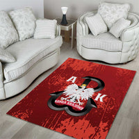 Home Army Poland Area Rug Armia Krajowa Kotwica Grunge Style