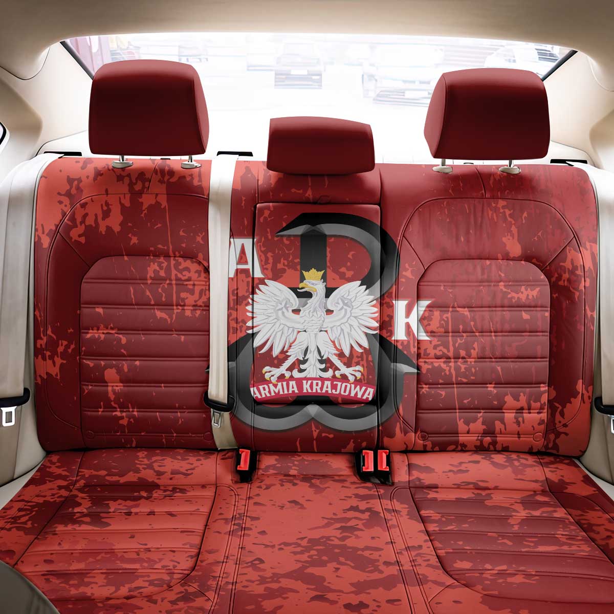 Home Army Poland Back Car Seat Cover Armia Krajowa Kotwica Grunge Style