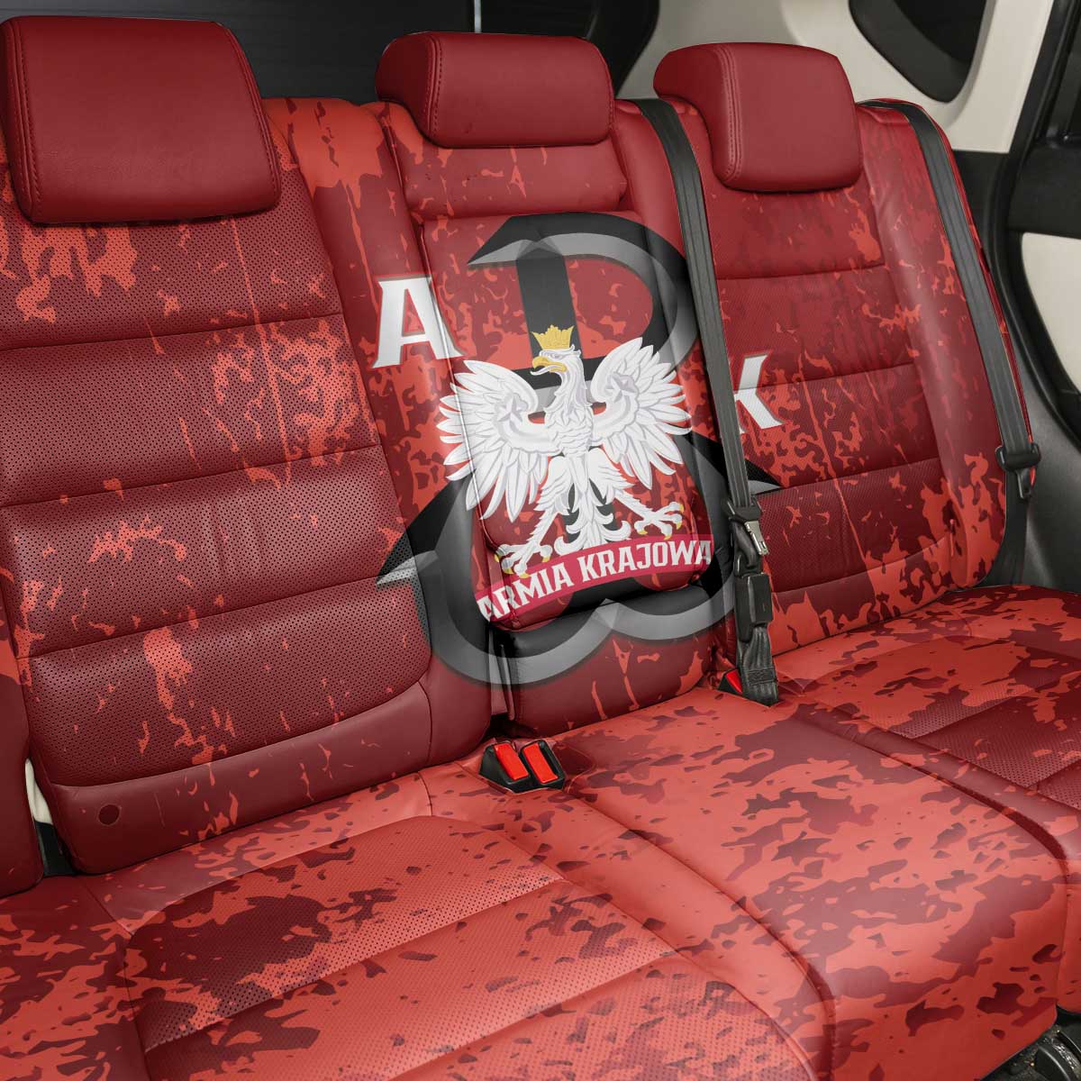 Home Army Poland Back Car Seat Cover Armia Krajowa Kotwica Grunge Style