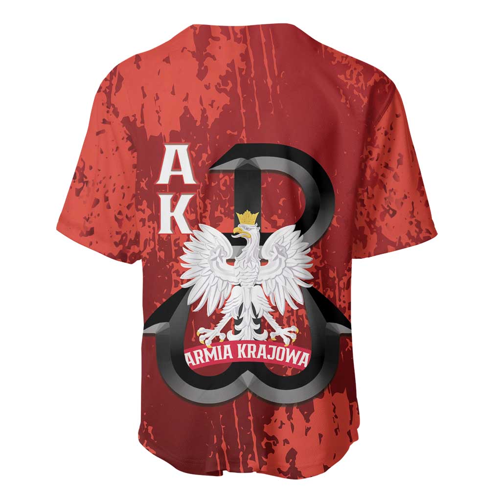 Home Army Poland Baseball Jersey Armia Krajowa Kotwica Grunge Style