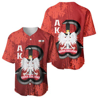 Home Army Poland Baseball Jersey Armia Krajowa Kotwica Grunge Style