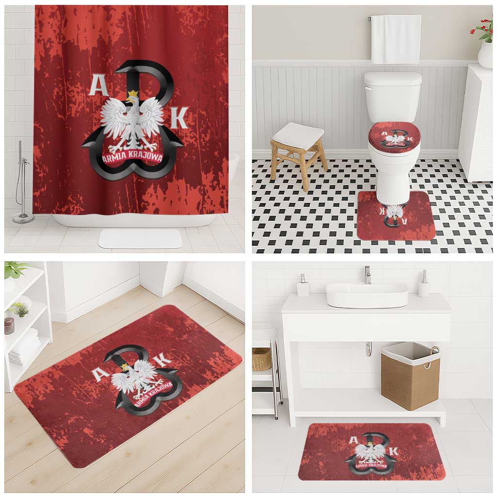 Home Army Poland Bathroom Set Armia Krajowa Kotwica Grunge Style