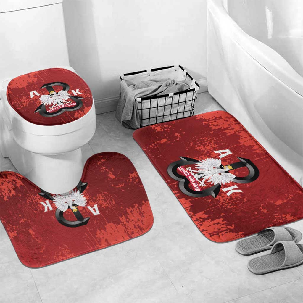 Home Army Poland Bathroom Set Armia Krajowa Kotwica Grunge Style