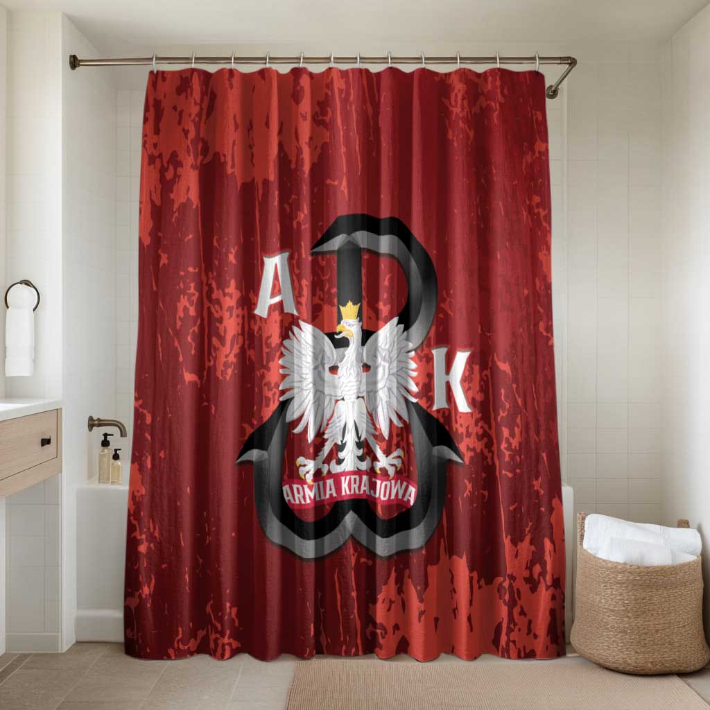 Home Army Poland Bathroom Set Armia Krajowa Kotwica Grunge Style