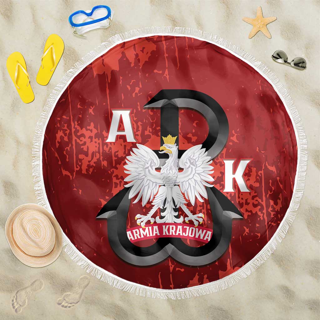 Home Army Poland Beach Blanket Armia Krajowa Kotwica Grunge Style