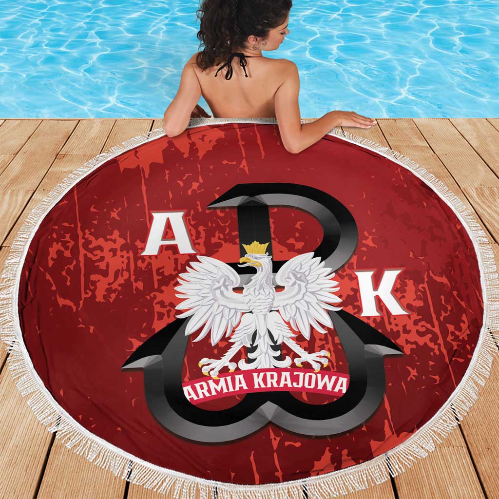 Home Army Poland Beach Blanket Armia Krajowa Kotwica Grunge Style