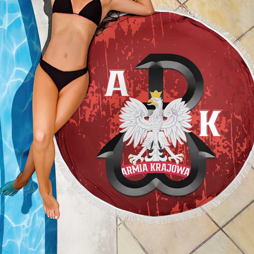 Home Army Poland Beach Blanket Armia Krajowa Kotwica Grunge Style