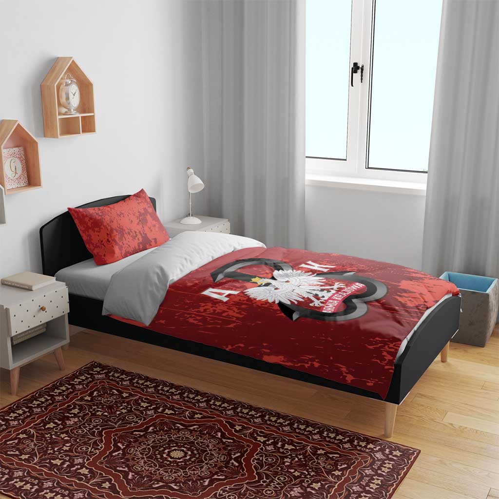 Home Army Poland Bedding Set Armia Krajowa Kotwica Grunge Style