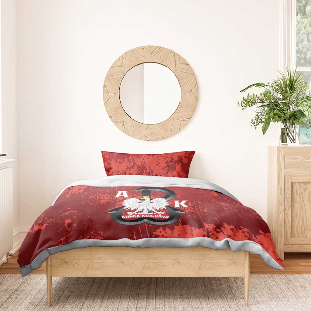 Home Army Poland Bedding Set Armia Krajowa Kotwica Grunge Style
