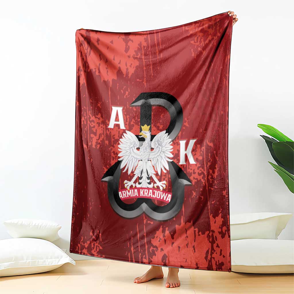 Home Army Poland Blanket Armia Krajowa Kotwica Grunge Style