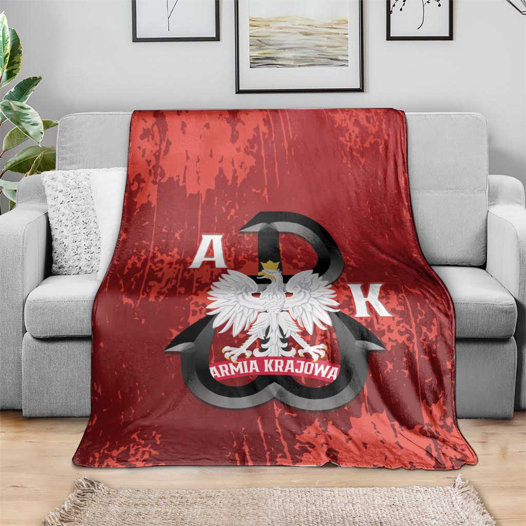 Home Army Poland Blanket Armia Krajowa Kotwica Grunge Style