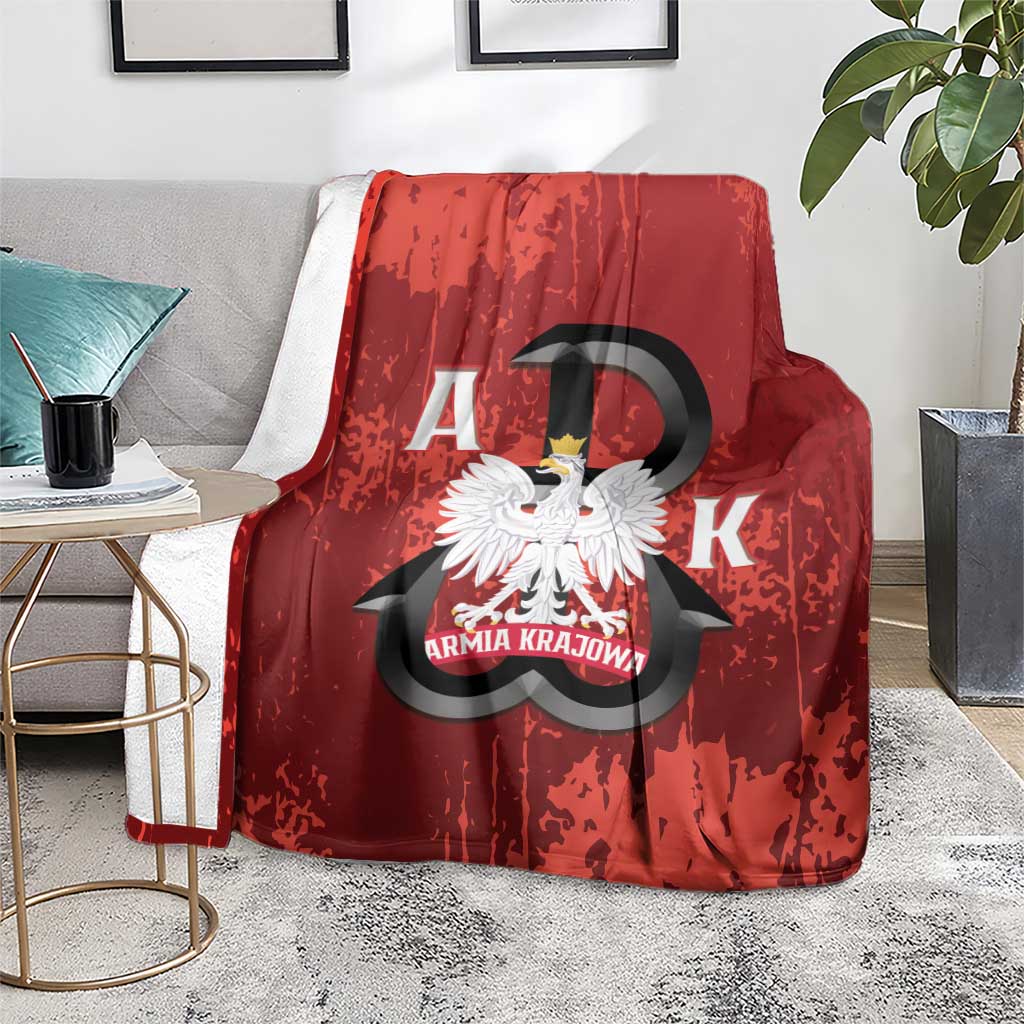 Home Army Poland Blanket Armia Krajowa Kotwica Grunge Style