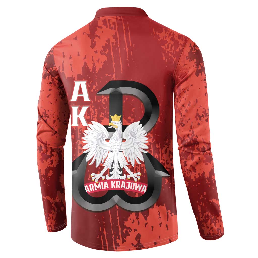 Home Army Poland Button Sweatshirt Armia Krajowa Kotwica Grunge Style
